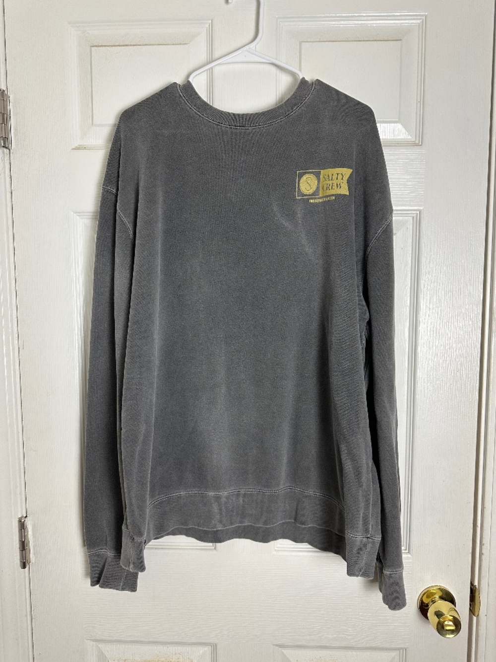 Salty Crew Gray Graphic Long Sleeve Crewneck Pullover Sweatshirt Men Size XL